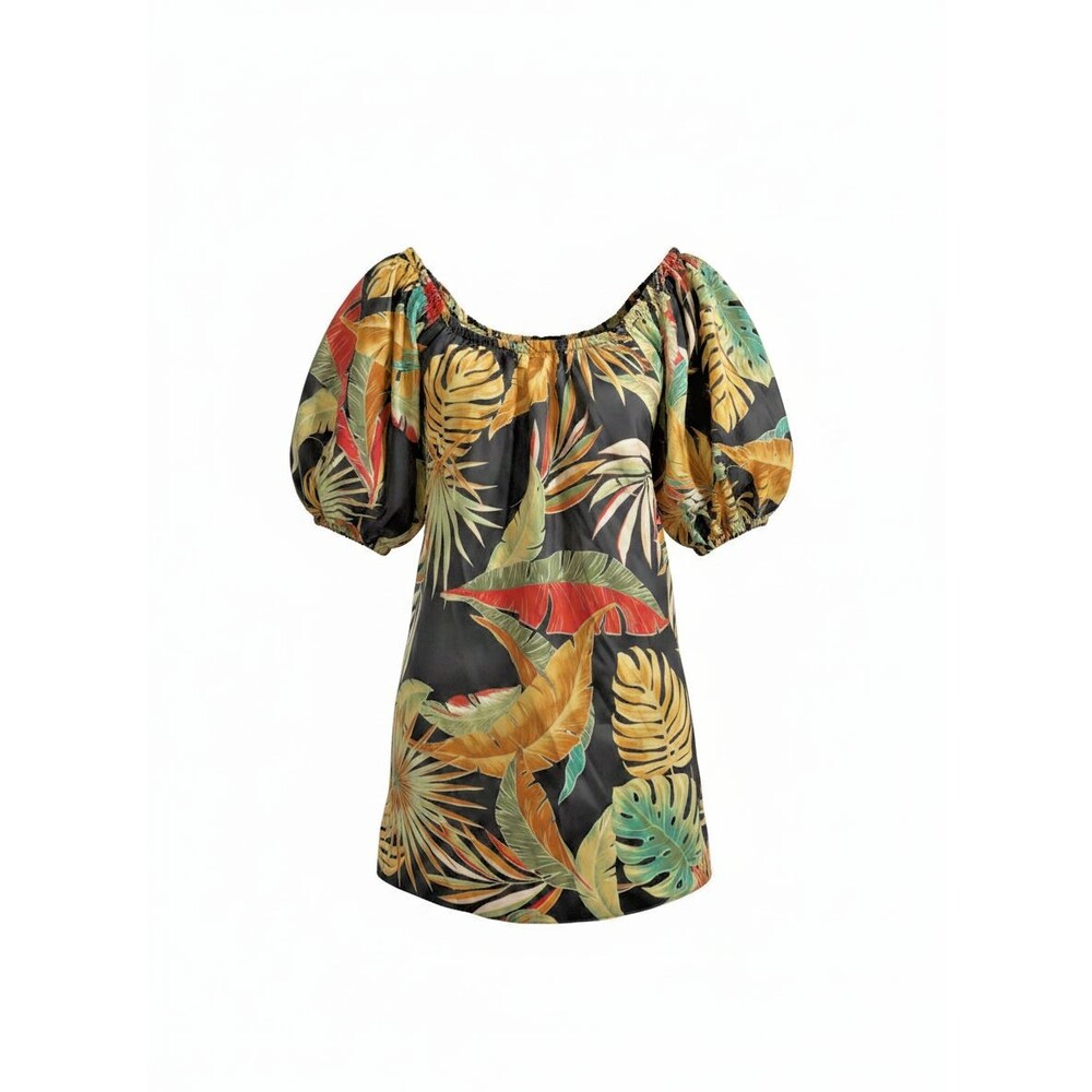 Petersyn Women's Black Floral Short Sleeve Mini Dress Size S NWT